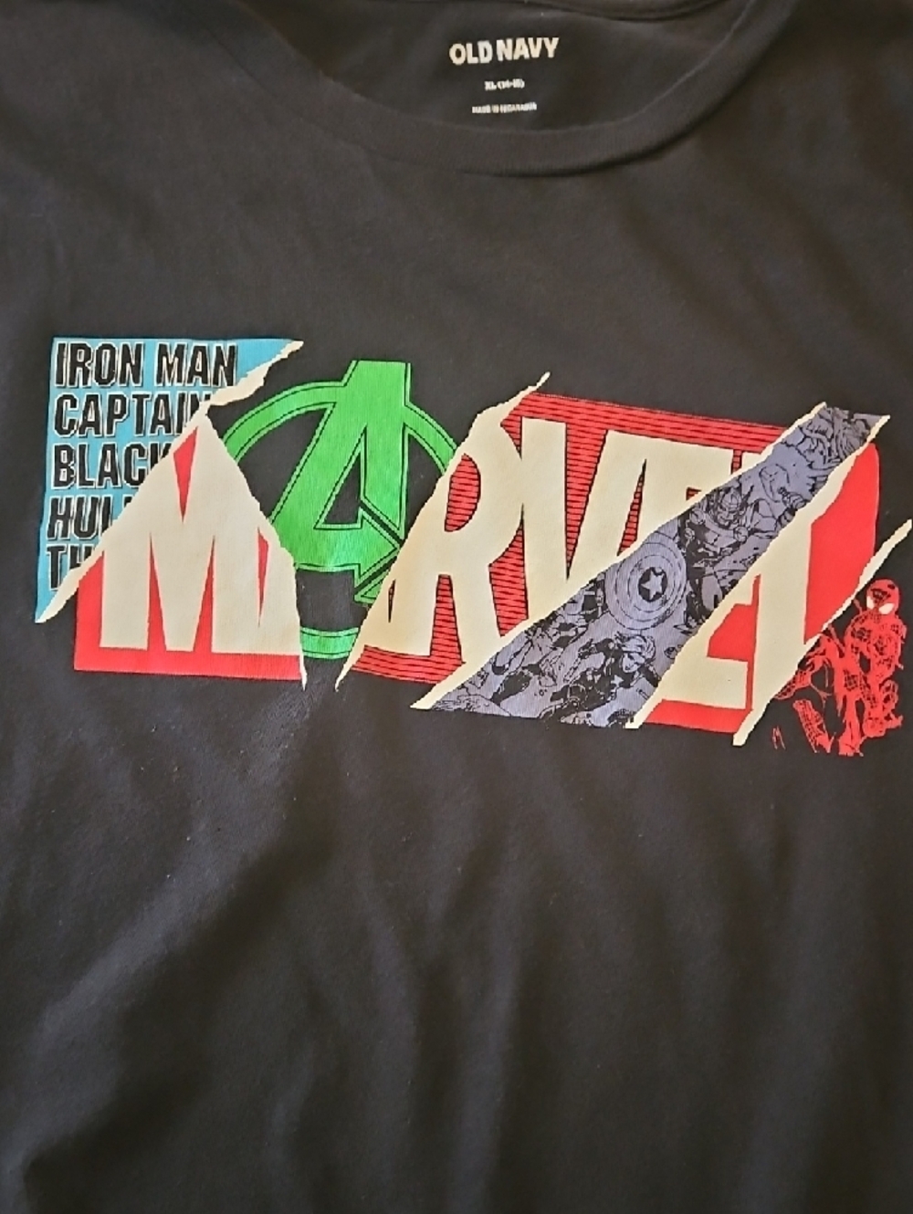 Marvel Logo Boys Sz Xl Black Graphic Tee - Picture 5 of 5